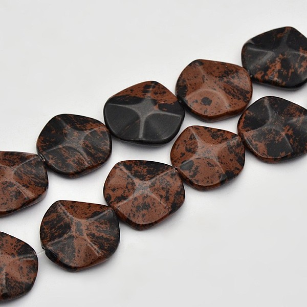 

PandaHall Wave Flat Round Natural Mahogany Obsidian Beads Strands, 30x6mm, Hole: 1mm, about 13pcs/strand, 16.1 inch Mahogany Obsidian Flat...