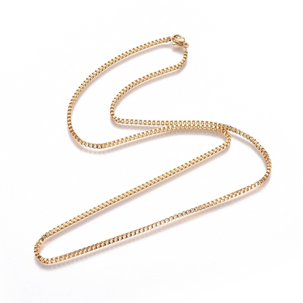 

PandaHall Unisex 304 Stainless Steel Box Chain Necklaces, with Lobster Claw Clasps, Golden, 19.7 inch(50cm) 304 Stainless Steel