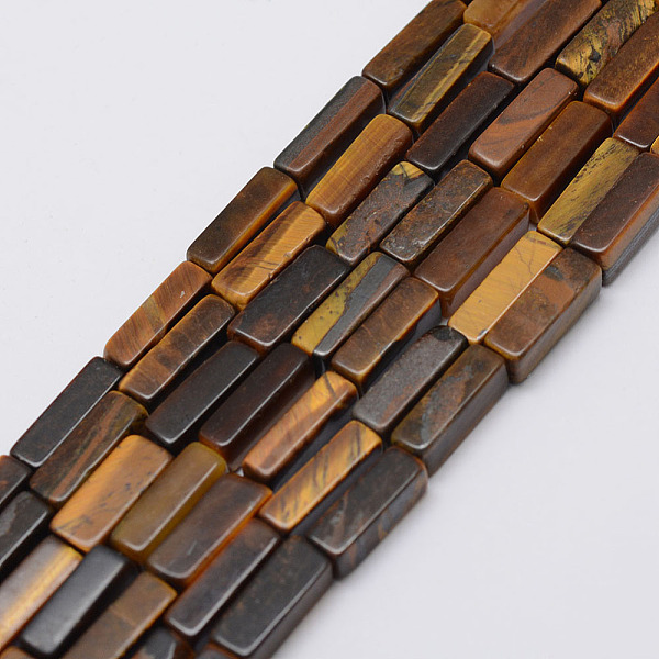 

PandaHall Natural Tiger Eye Beads Strands, Cuboid, 13x5x5mm, Hole: 1mm, about 29pcs/Strand, 15.3 inch(39cm) Tiger Eye Cuboid Orange