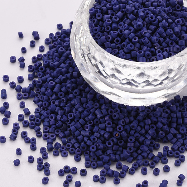 

PandaHall Glass Cylinder Beads, Seed Beads, Opaque Frosted Colours, Round Hole, Medium Blue, 1.5~2x1~2mm, Hole: 0.8mm, about 8000pcs/bag...