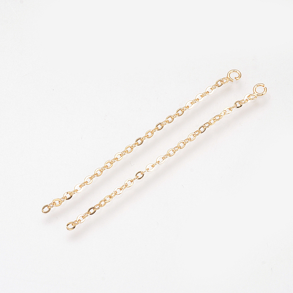 

PandaHall Brass Chain Extender, Nickel Free, Real 18K Gold Plated, 42x3mm, Hole: 1.5mm Brass