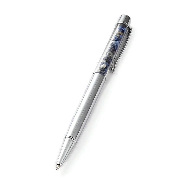 

PandaHall Ballpoint Pens, with Natural Lapis Lazuli Chip Beads, 14.1x1.3x0.95cm Lapis Lazuli Silver