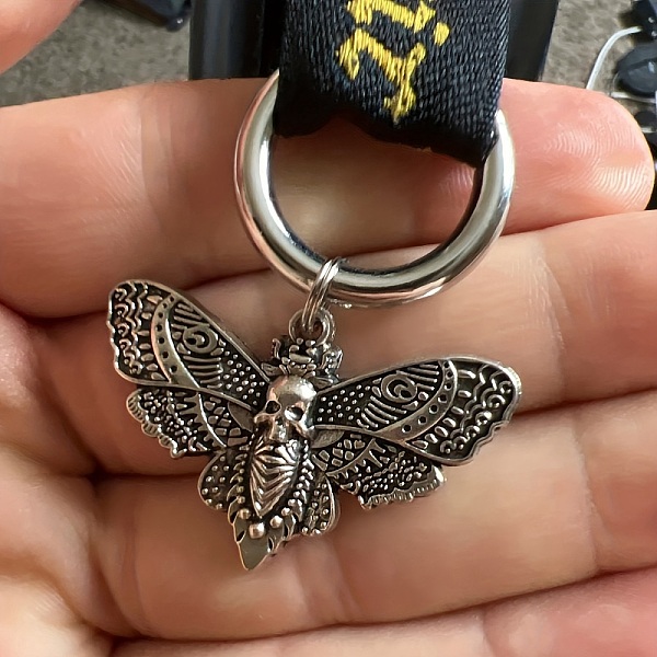 

PandaHall Moth Alloy Shoe Charms, with Spring Gate Rings, for Shoe Decoration, Antique Silver & Platinum, Pendant: 27x43mm Alloy Insects