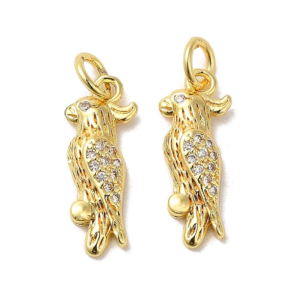 

PandaHall Parrot Rack Plating Brass Micro Pave Clear Cubic Zirconia Pendants, with Jump Ring, Long-Lasting Plated, Lead Free & Cadmium Free...