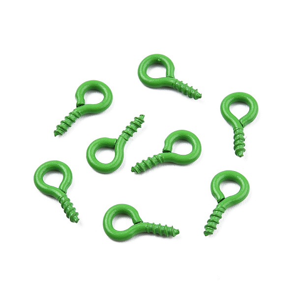 

PandaHall Spray Painted Iron Screw Eye Pin Peg Bails, For Half Drilled Beads, Cadmium Free & Nickel Free & Lead Free, Lime Green, 10x5x1mm...
