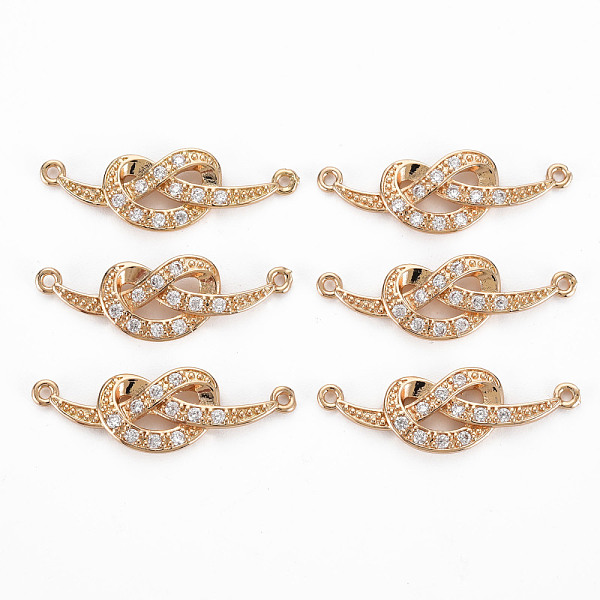 

PandaHall Brass Micro Pave Cubic Zirconia Links Connectors, Long-Lasting Plated, Heart, Light Gold, Clear, 27~28x9x2.5mm, Hole: 1mm...