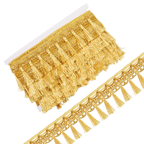 

PandaHall 12M Filigree Polyester Lace Fringe Trim, Tassel Lace Ribbon, for Clothing Accessories, Light Khaki, 2-1/8 inch(55mm), about 13.12...