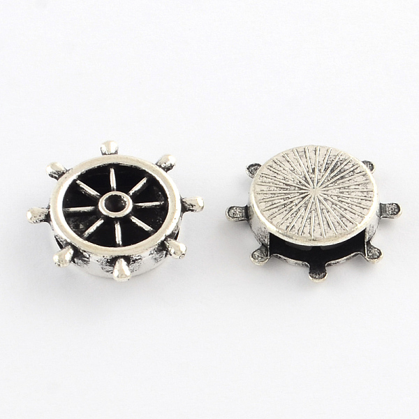 

PandaHall Tibetan Style Helm Alloy Slide Charm Rhinestone Settings, Cadmium Free & Lead Free, Antique Silver, 21x21x5mm, Hole: 12x3mm, fit...
