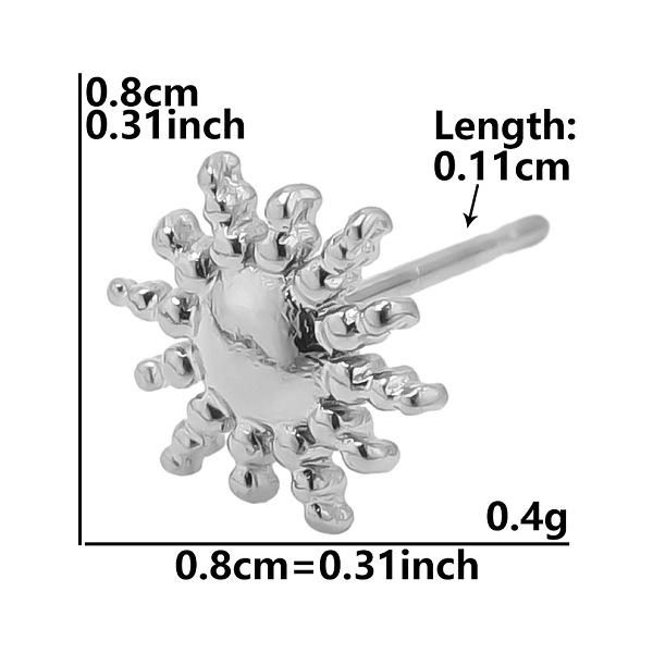 

PandaHall Sun Stainless Steel Stud Earrings for Women Stainless Steel