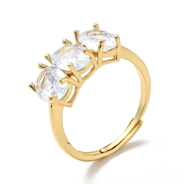

PandaHall Clear Cubic Zirconia Oval Adjustable Ring, Brass Jewelry for Women, Real 18K Gold Plated, US Size 7 1/4(17.5mm) Brass+Cubic...