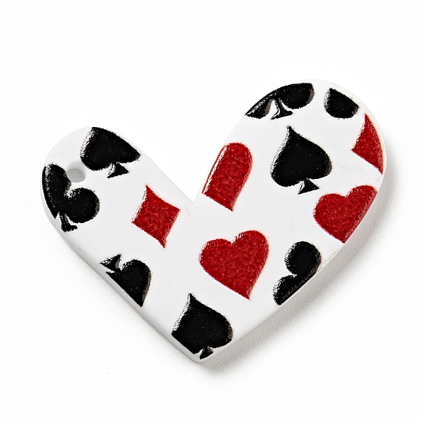 

PandaHall Printed Acrylic Pendants, Heart with Spade Pattern, FireBrick, 22x30x2mm, Hole: 1.5mm Acrylic Heart Red