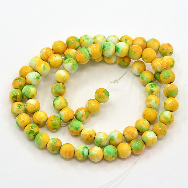 

PandaHall Synthetic Ocean White Jade Beads Strands, Dyed, Round, Gold, 6mm, Hole: 1mm, about 66pcs/strand, 15.74 inch Ocean White Jade Round...
