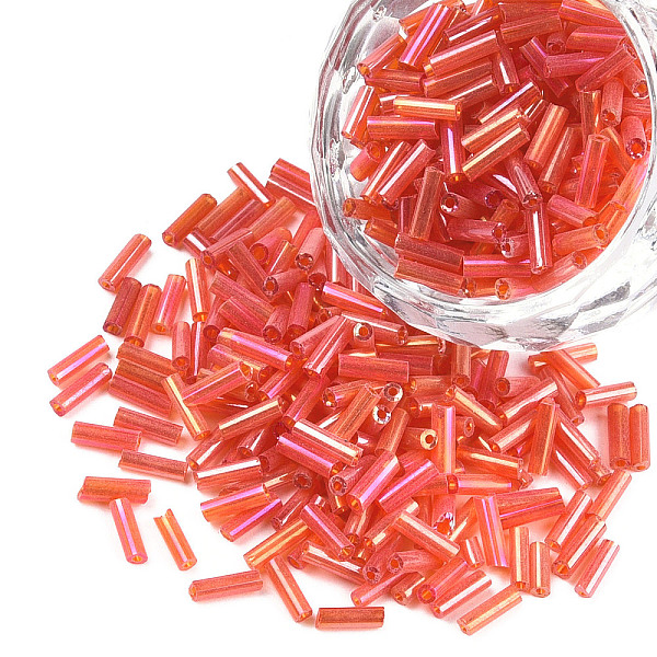 Perles rocailles en verre d'arc-en-ciel de couleur transparente