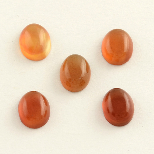 

PandaHall Dyed Natural Brazil Red Agate Oval Cabochons, 8x6x3mm Carnelian Oval