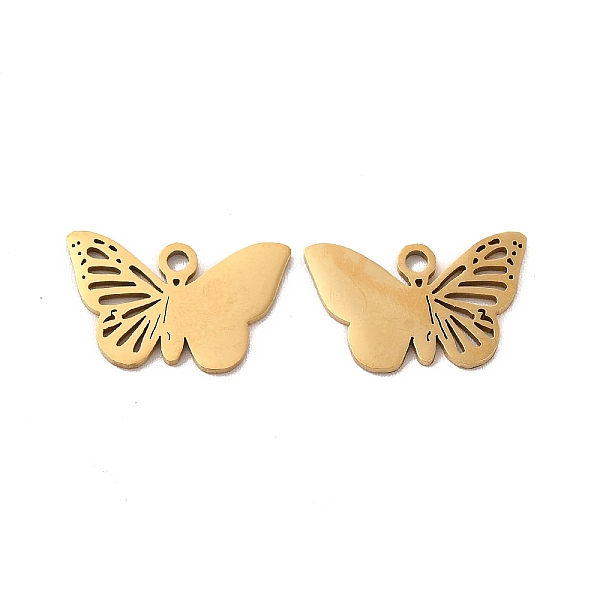 

PandaHall 201 Stainless Steel Pendants, Butterfly Charm, Golden, 10x16x0.9mm, Hole: 1.4mm 201 Stainless Steel Butterfly