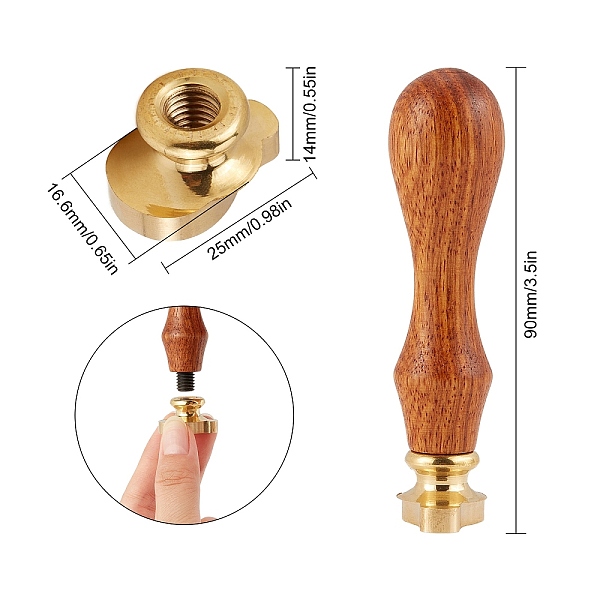 

PandaHall Wax Seal Envelope Gift Seal, with Rosewood Handle, Lightbulb, Golden, 2.5cm Brass Others