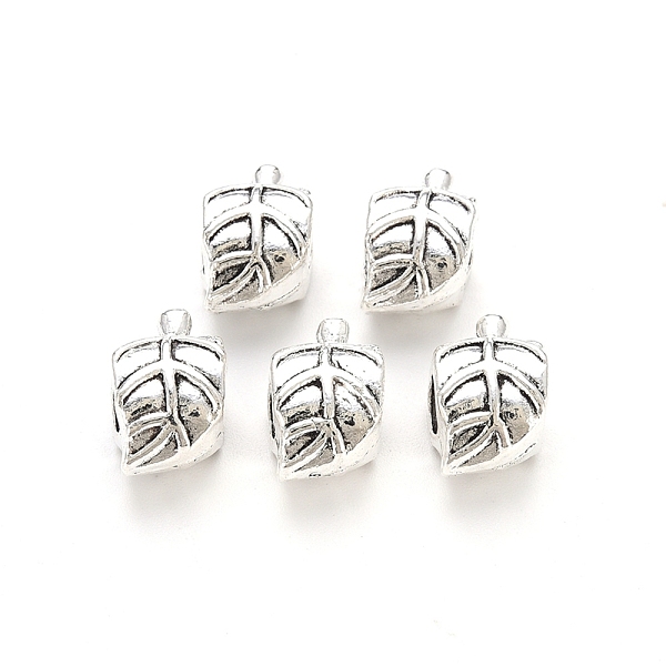 

PandaHall Tibetan Style Alloy European Beads, Large Hole Beads, Cadmium Free & Lead Free, Leaf, Antique Silver, 15x9x8mm, Hole: 5mm, about...