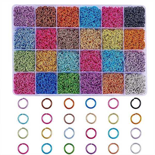

PandaHall 10320Pcs 24 Colors Aluminum Wire Open Jump Rings, Mixed Color, 20 Gauge, 6x0.8mm, 430pcs/colors Aluminum Ring Multicolor