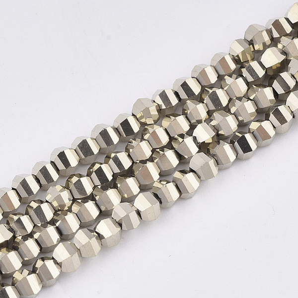 

PandaHall Electroplate Glass Beads Strands, Faceted, Round, Pale Goldenrod, 4~4.5x3.5mm, Hole: 1mm, about 100pcs/strand, 13.7 inch Glass..., Yellow