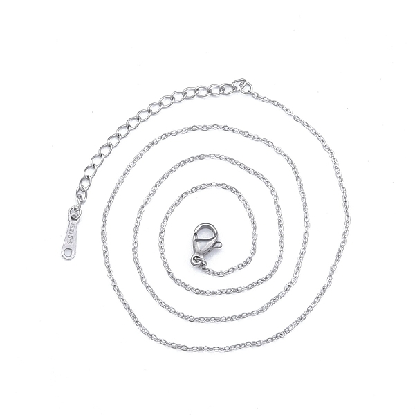 

PandaHall 304 Stainless Steel Cable Chains Necklace for Men Women, Stainless Steel Color, Wide: 1.2mm, 15.75 inch(40cm) 304 Stainless Steel