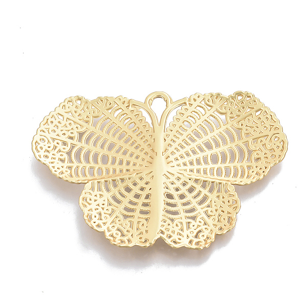 

PandaHall Alloy Big Pendants, Matte Style, Butterfly, Cadmium Free & Nickel Free & Lead Free , Real 14K Gold Plated, 48x67.5x4.5mm, Hole...