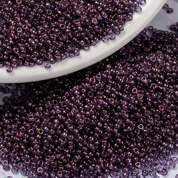 

PandaHall MIYUKI Round Rocailles Beads, Japanese Seed Beads, 15/0, (RR312) Amethyst Gold Luster, 1.5mm, Hole: 0.7mm, about 5555pcs/10g Glass..., Purple