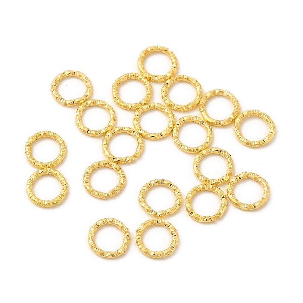 

PandaHall 100Pcs Iron Jump Rings, Open Jump Rings, Textured Round Ring, Golden, 18 Gauge, 8x1mm, Inner Diameter: 6mm Iron Ring