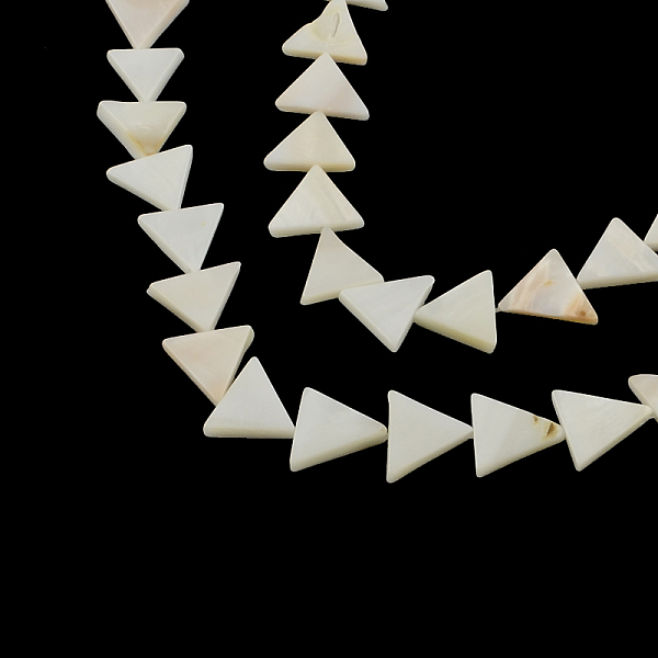 

PandaHall Triangle Natural Sea Shell Beads Strands, 11~12x12~15x2~3mm, Hole: 0.5mm, about 30pcs/strand, 13.3 inch Other Sea Shell Triangle