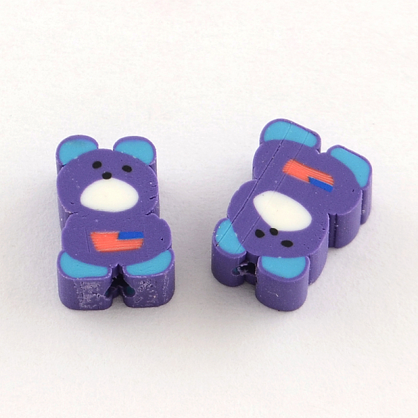 

PandaHall Bear Handmade Polymer Clay Beads, DarkSlate Blue, 9~12x7~9x3~5mm, Hole: 1~2mm Polymer Clay Bear
