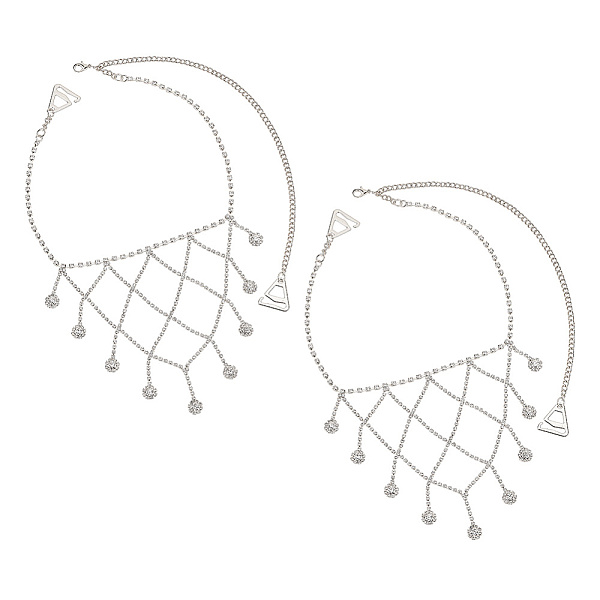 

PandaHall Iron Rhinestone Sexy Shoulder Bra Body Chain, Triangle Tassels Body Jewelry, Wedding Arm Chain Summer Beach Bikini Shoulder...