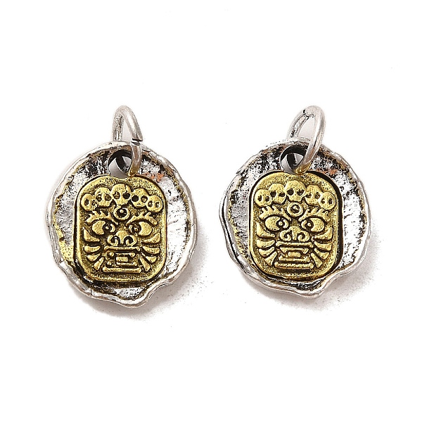 

PandaHall Brass Pendants, with Jump Ring, Antique Bronze & Silver, Human, 14x13x2mm, Hole: 4mm Brass Human
