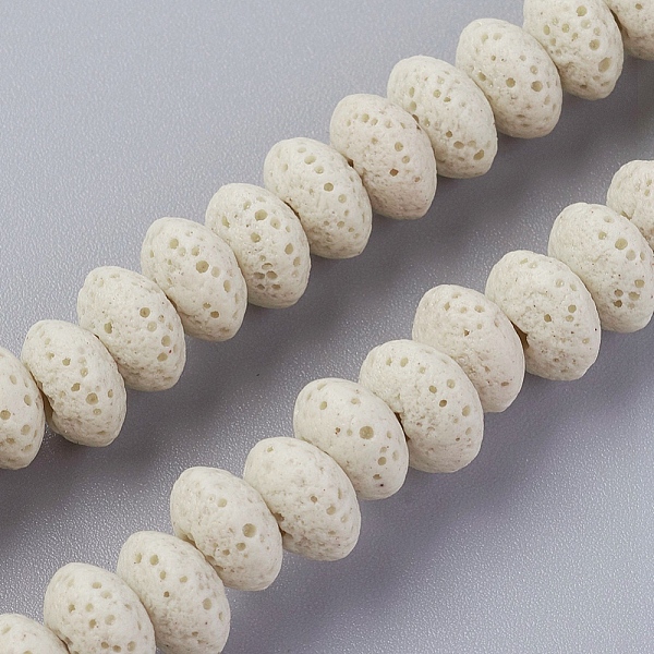 Brins de perles de pierre de lave naturelle
