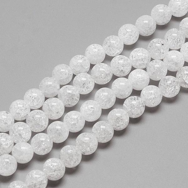 

PandaHall Natural Crackle Quartz Crystal Beads Strands, Round, 7~8mm, Hole: 1mm, about 56pcs/strand, 15.7 inch Crackle Quartz Round
