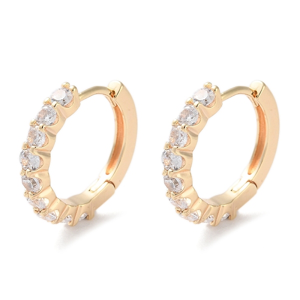 Boucles d'oreilles créoles en laiton zircon cubique micro pavé