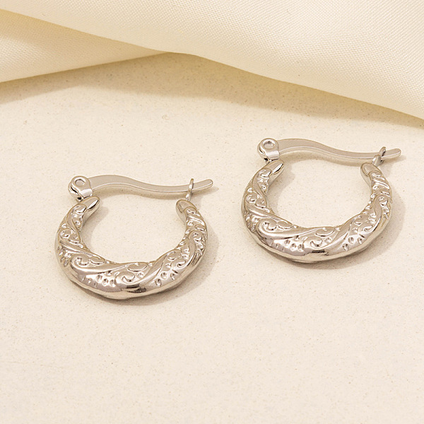 

PandaHall Stylish Stainless Steel Hoop Earrings for Women Stainless Steel