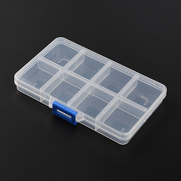 

PandaHall 8 Grides Plastic Bead Storage Containers, Bead Orgainzer Box, Rectangle, Ghost White, 8.4x12.9x1.7cm Plastic Rectangle