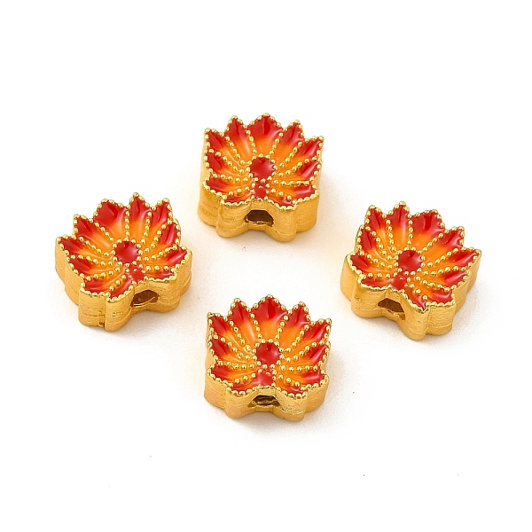 

PandaHall Alloy Beads, with Enamel, Lotus, Matte Gold Color, Colorful, 8x9x5mm, Hole: 2mm Alloy+Enamel Flower
