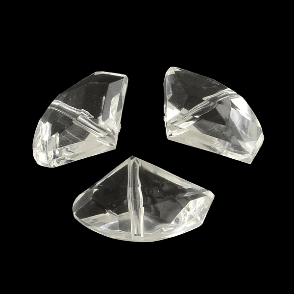 

PandaHall Faceted Fan Transparent Acrylic Beads, for Name Bracelets & Jewelry Making, Clear, 16.5x26.5x9.5mm, Hole: 2mm, about 233pcs/500g...