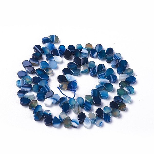 

PandaHall Dyed Natural Agate Beads Strands, Top Drilled Beads, Teardrop, Marine Blue, 7.5~8x5~5.5x2.5~3mm, Hole: 1mm, about 112pcs/strand...