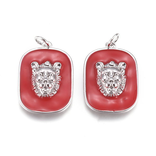 

PandaHall Brass Enamel Pendants, with Brass Jump Rings, Rounded Square, Red, 23x16x4mm, Jump Rings: 3mm Inner Diameter. Brass+Enamel Square...