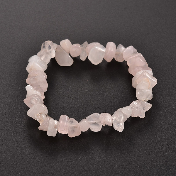 

PandaHall Chips Natural Rose Quartz Beaded Stretch Bracelets, 1-3/4 inch(4.5cm) Rose Quartz