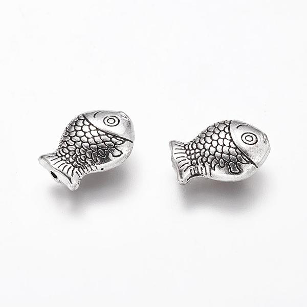 

PandaHall Tibetan Style Alloy Beads, Cadmium Free & Nickel Free & Lead Free, Fish, Antique Silver, 14x11x4mm, Hole: 1mm Alloy Fish