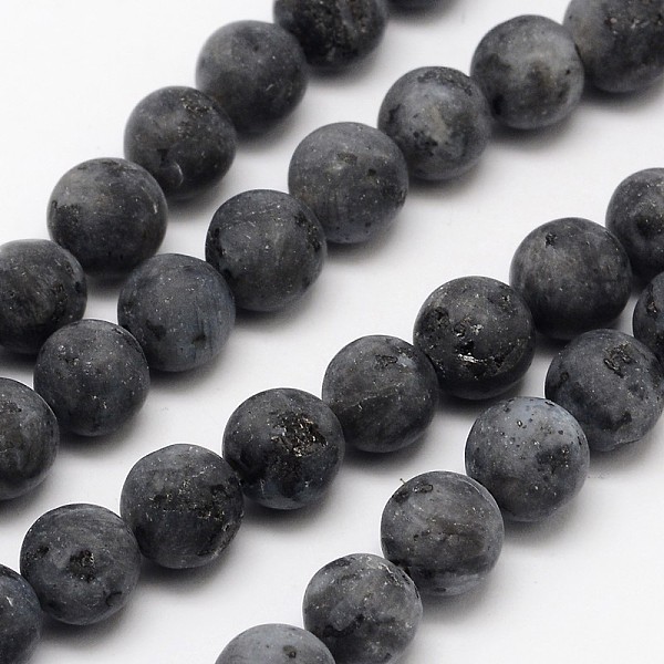 Natural Larvikite/Black Labradorite Beads Strands