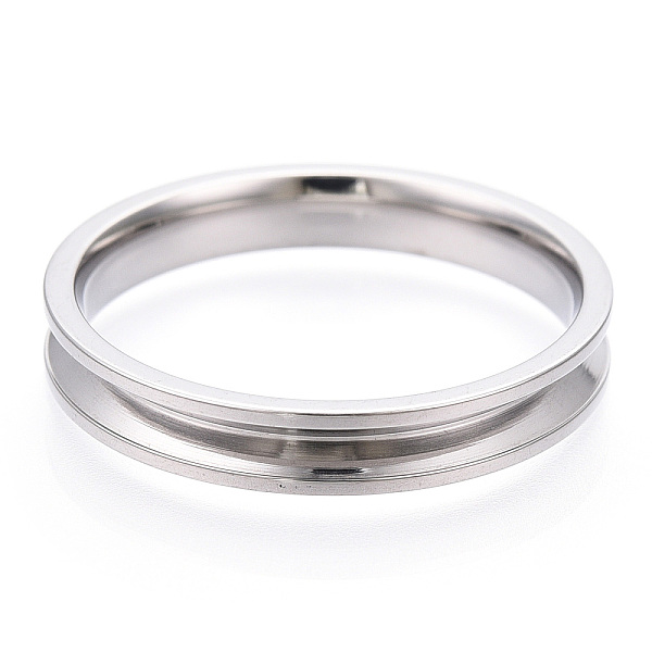 

PandaHall 201 Stainless Steel Grooved Finger Ring Settings, Ring Core Blank, for Inlay Ring Jewelry Making, Stainless Steel Color, Inner...