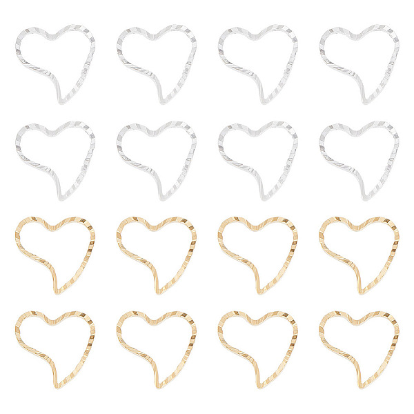 

PandaHall 60 Pcs 2 Colors Brass Heart Linking Rings, Heart Rings Pendant Long-Lasting Plated Jewelry Connector Ring for Necklace Bracelet...