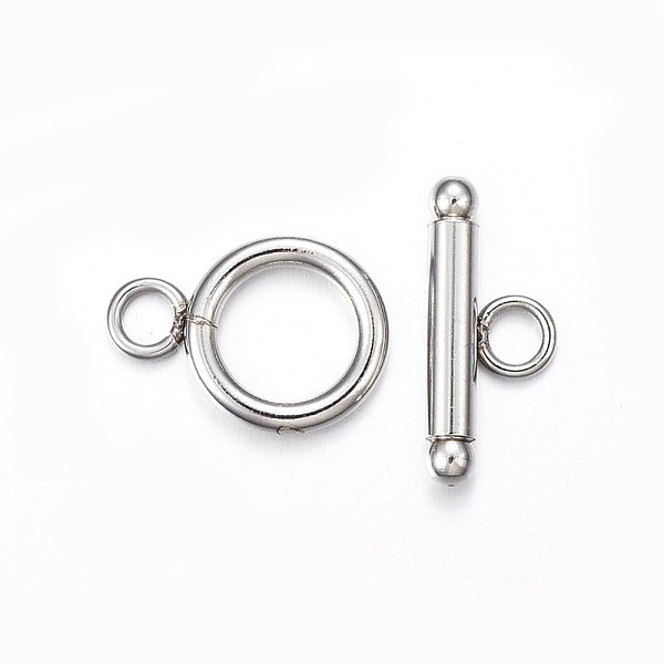 

PandaHall 201 Stainless Steel Toggle Clasps, Stainless Steel Color, 16.5x12x2mm, Hole: 3mm, Bar: 18x7.5x3mm, Hole: 3mm 201 Stainless Steel...