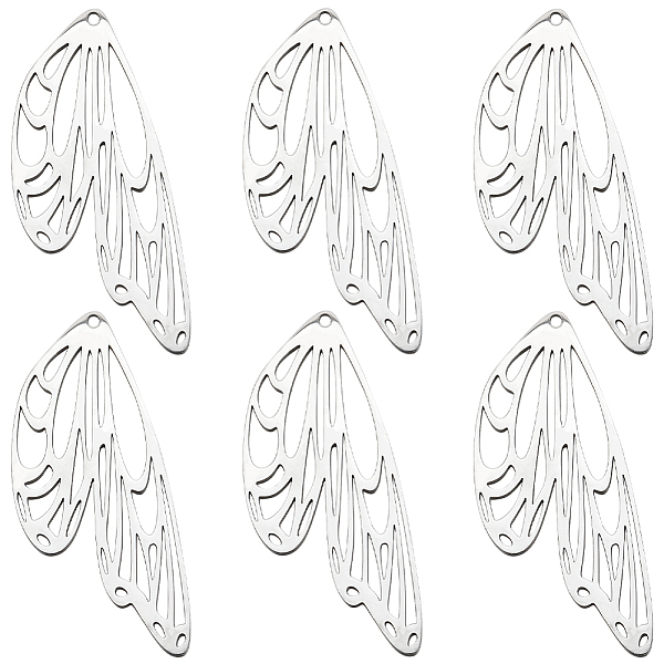 

PandaHall SUNNYCLUE 10Pcs 201 Stainless Steel Pendants, Laser Cut, Wing, Stainless Steel Color, 49x20.5x1mm, Hole: 1.5mm 201 Stainless Steel...