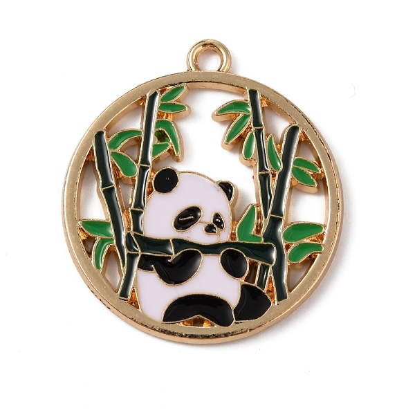 

PandaHall Alloy Eanmel Pendants, Round with Panda Pattern, Colorful, 30x27x0.5mm, Hole: 1.8mm Alloy+Enamel Flat Round