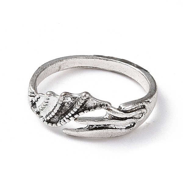 

PandaHall Alloy Wing Open Cuff Ring for Women, Antique Silver, Wide: 2.5~9mm, US Size 8 1/2(18.5mm) Alloy