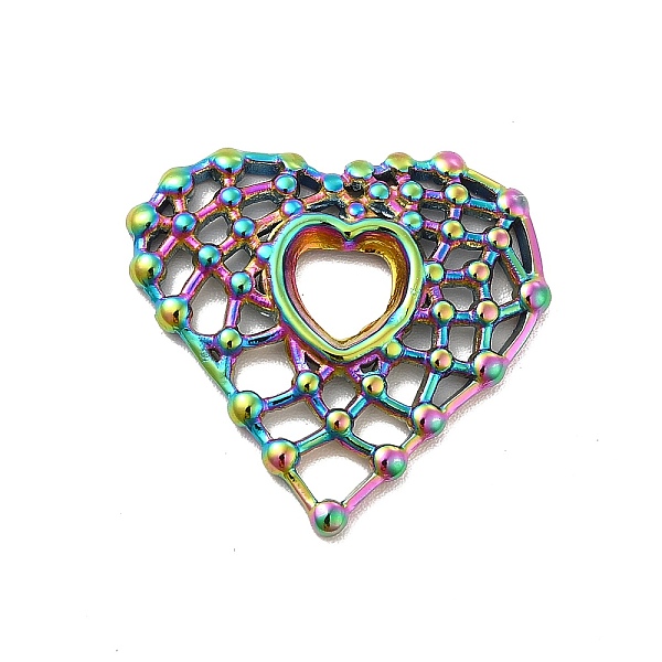 

PandaHall Ion Plating(IP) 304 Stainless Steel Pendants, Hollow Out Heart Charms, Rainbow Color, 23x24x2.5mm, Hole: 5x5mm 304 Stainless Steel...